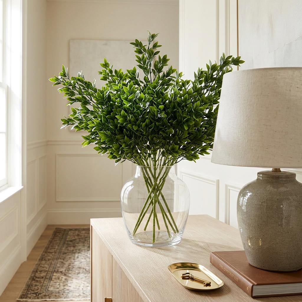 75cm Artificial Boxwood Leaf Bush Stem – image 2