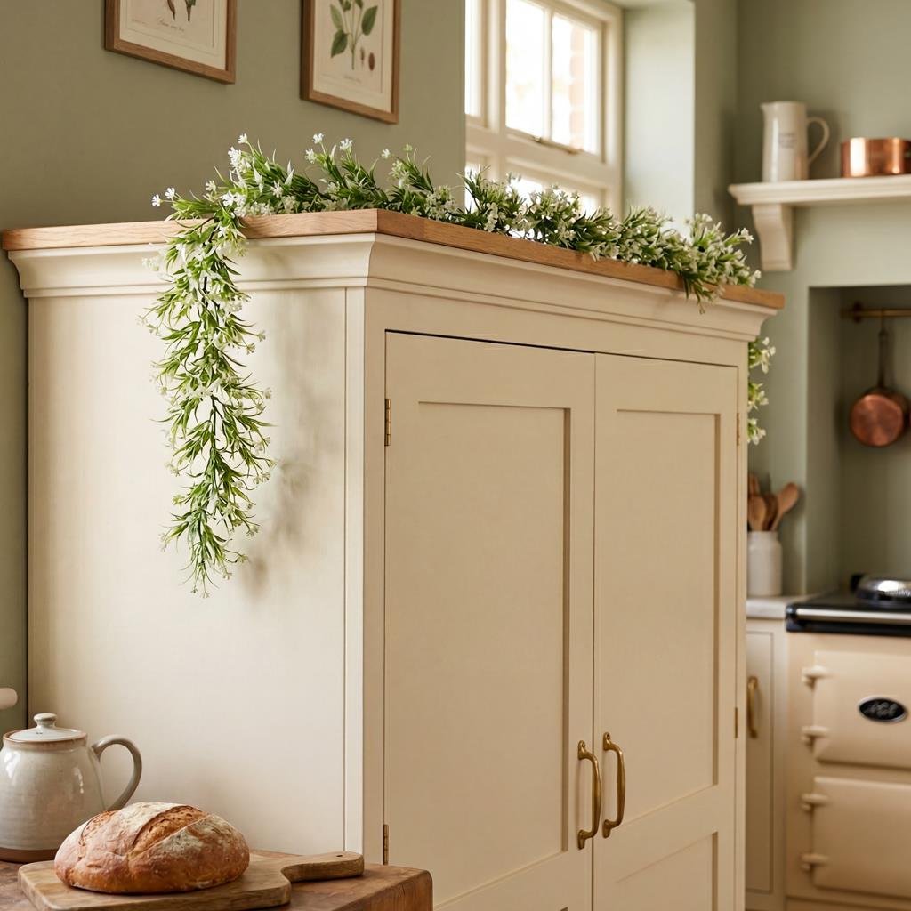 170cm Artificial White Flowering Greenery Garland Hanging Decoration – image 2