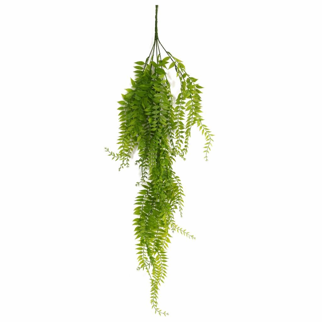 100cm Artificial Trailing Green Leaf Hanging Fern Plant with Wired Top Stems – image 11