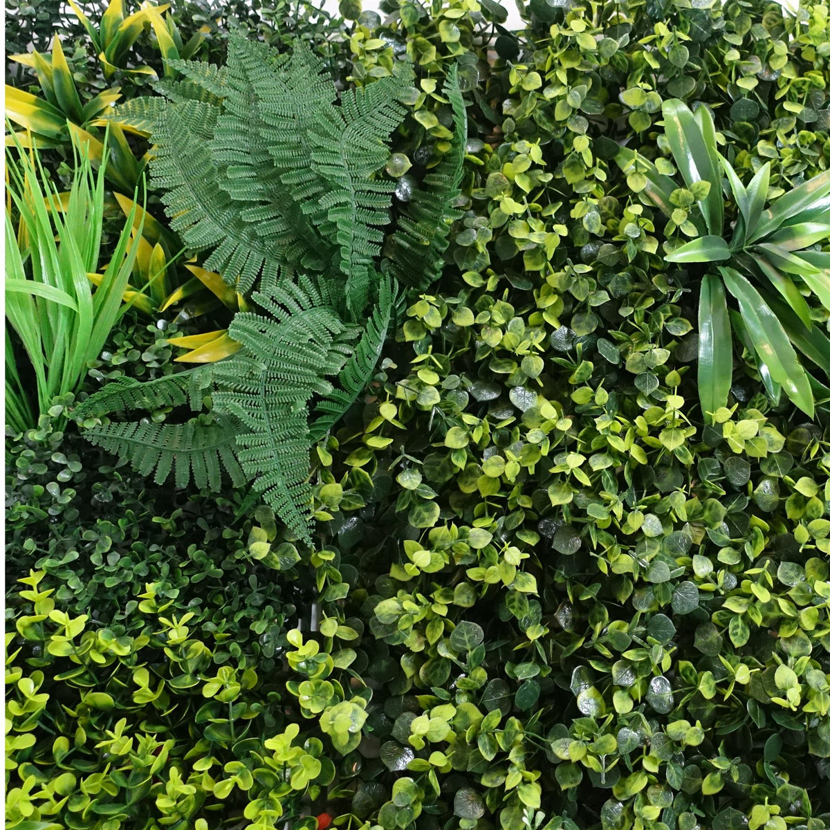 100cm Artificial Mixed Green Foliage Wall Panel with Ferns and Yellow Grass Accents – image 4