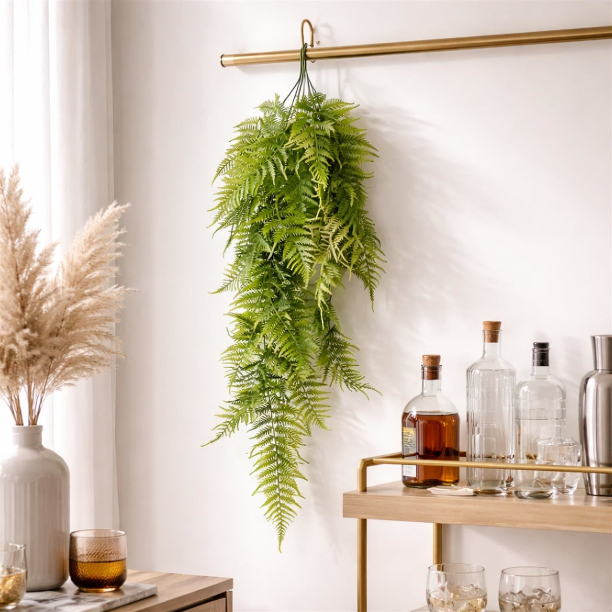 80cm Artificial Trailing Fern Plant Hanging Faux Greenery – image 9