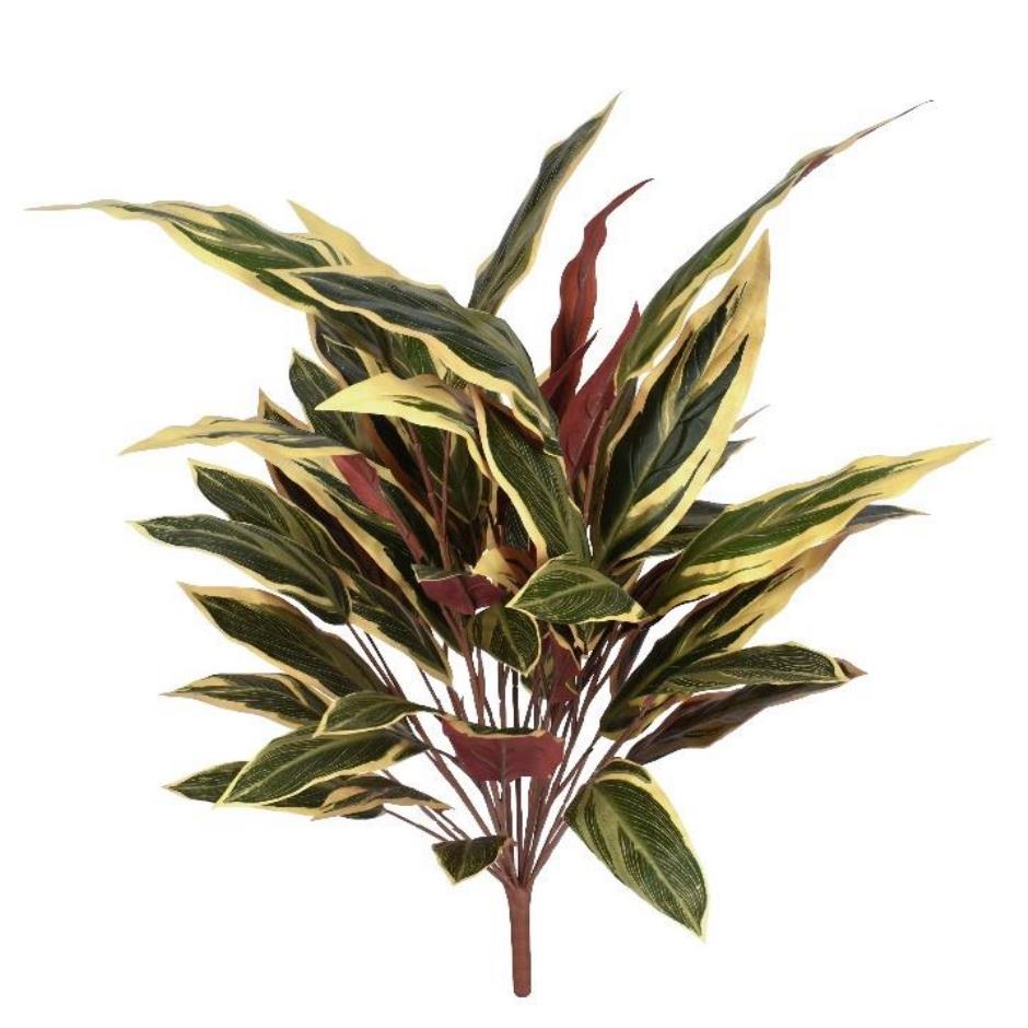 90cm Artificial Fire Retardant Caladium Bush 49 Leaves