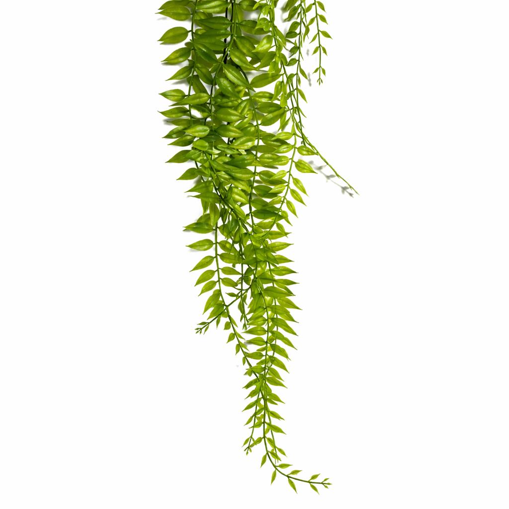 100cm Artificial Trailing Green Leaf Hanging Fern Plant with Wired Top Stems – image 4