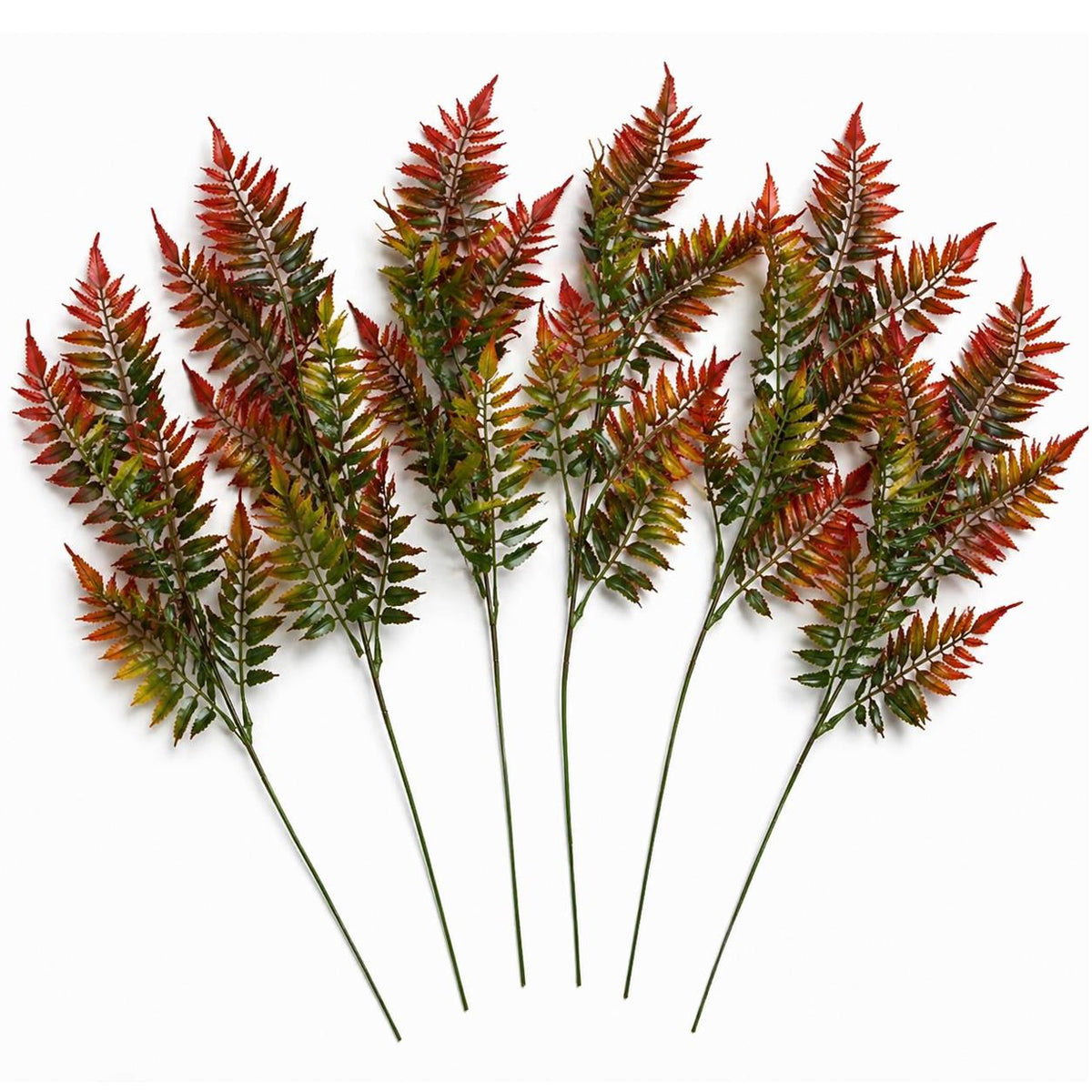 50cm Artificial Fern Spray Stem - Autumn Orange – image 7