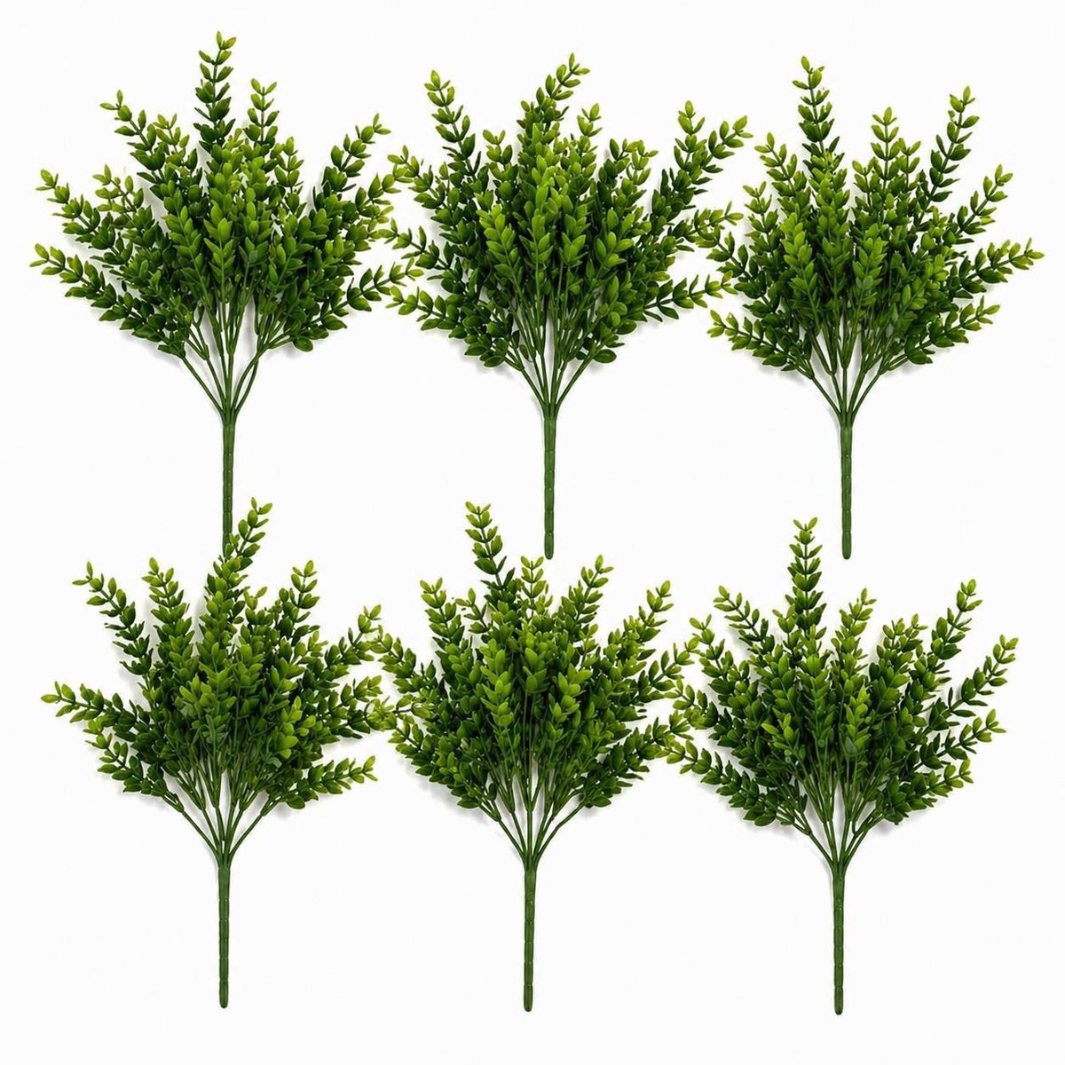 32cm Artificial Boxwood Style Foliage Spray Stem Faux Green Leaf Bush – image 7
