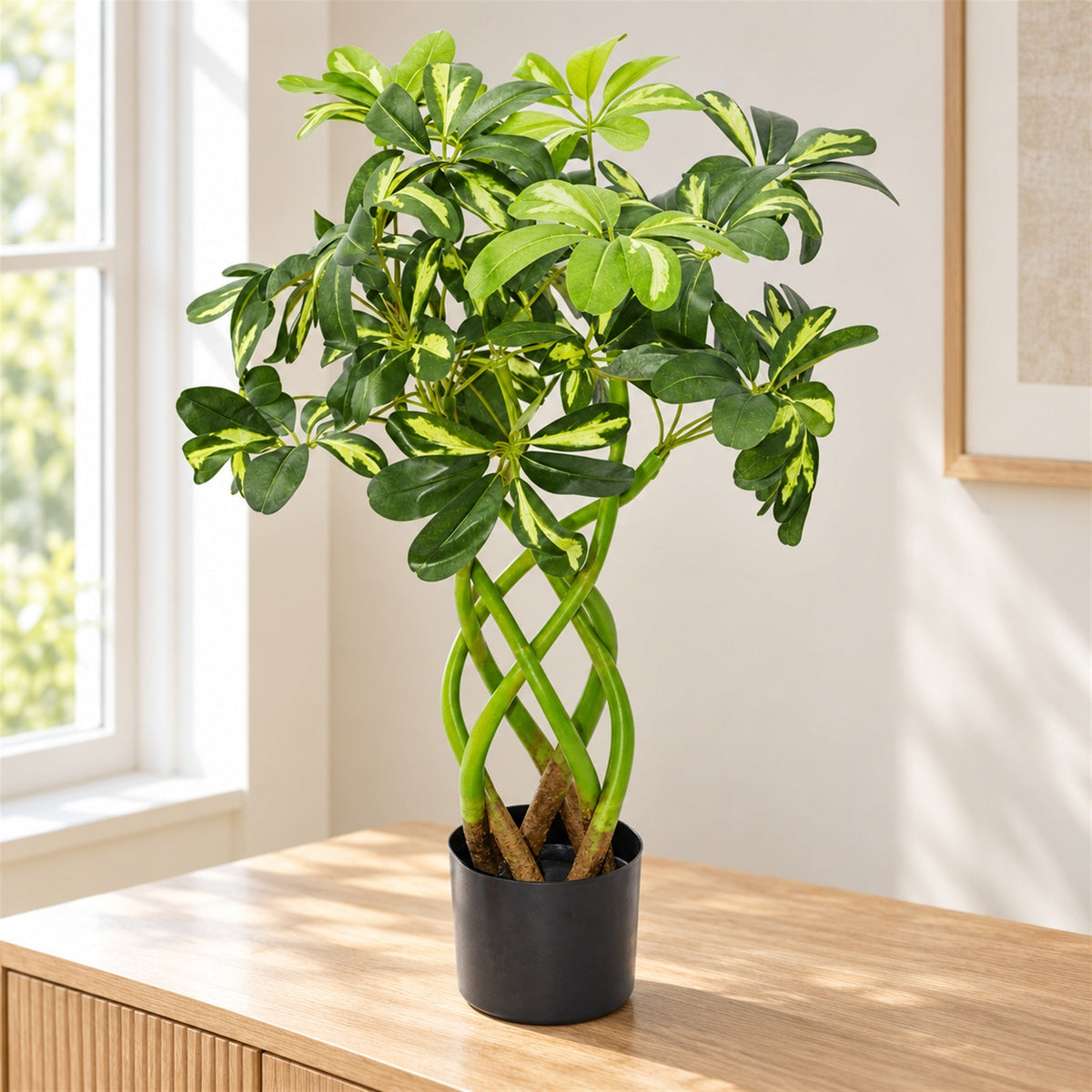 70cm Artificial Twisted Stem Modern Arboricola Plant Bonsai Bush