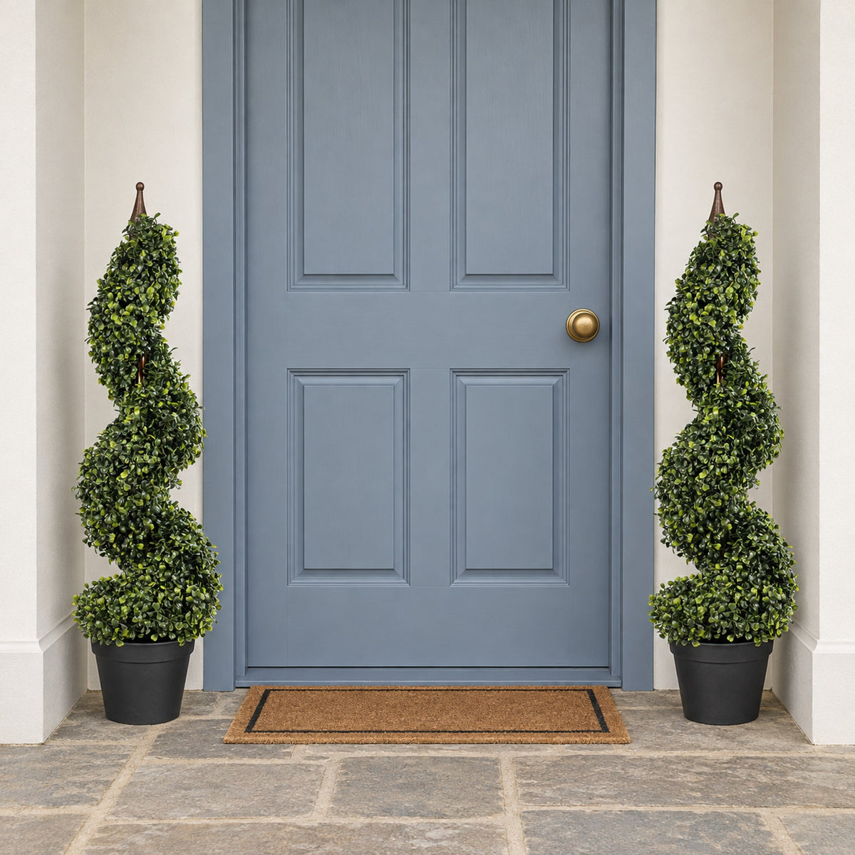 90cm Artificial Boxwood Tower Topiary Tree - Spiral Decorative Top