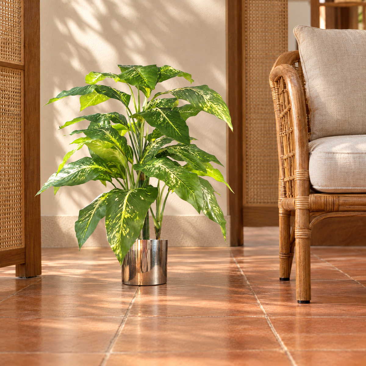 100cm Large Fox's Aglaonema (Spotted Evergreen) Tree Artificial Plant