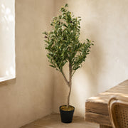 120cm Artificial Natural Look Olive Tree with Wooden Trunk
