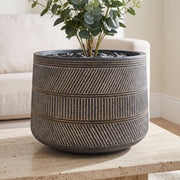 29cm x 43cm Large Maral Planter with Etching Composite Plant Pot