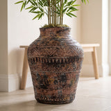 40cm x 32cm Aztec Large Composite Textured Vase Plant Pot