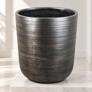 47cm x 41cm Coya Silver Ridged Planter Extra Large Composite Plant Pot