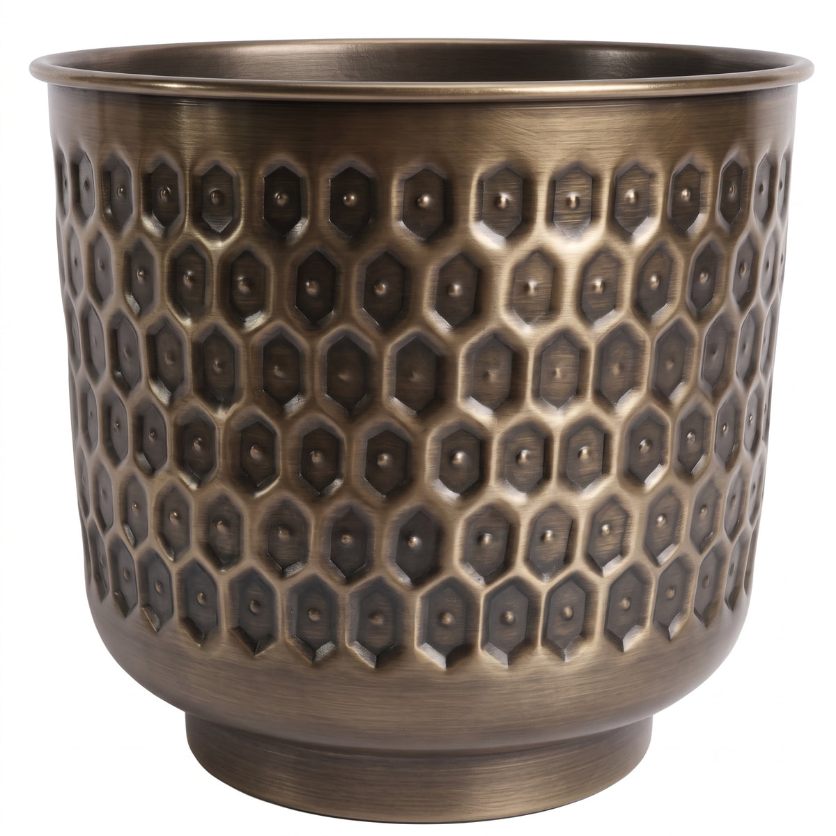 20cm Gold Honeycomb Metal Planter by Leaf – image 4