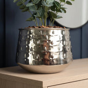 18cm Silver Cross Metal Planter by Leaf