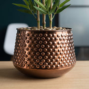 18cm Antique Copper Metal Planter by Leaf