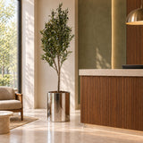 51cm XL Silver Metal Planter by Leaf