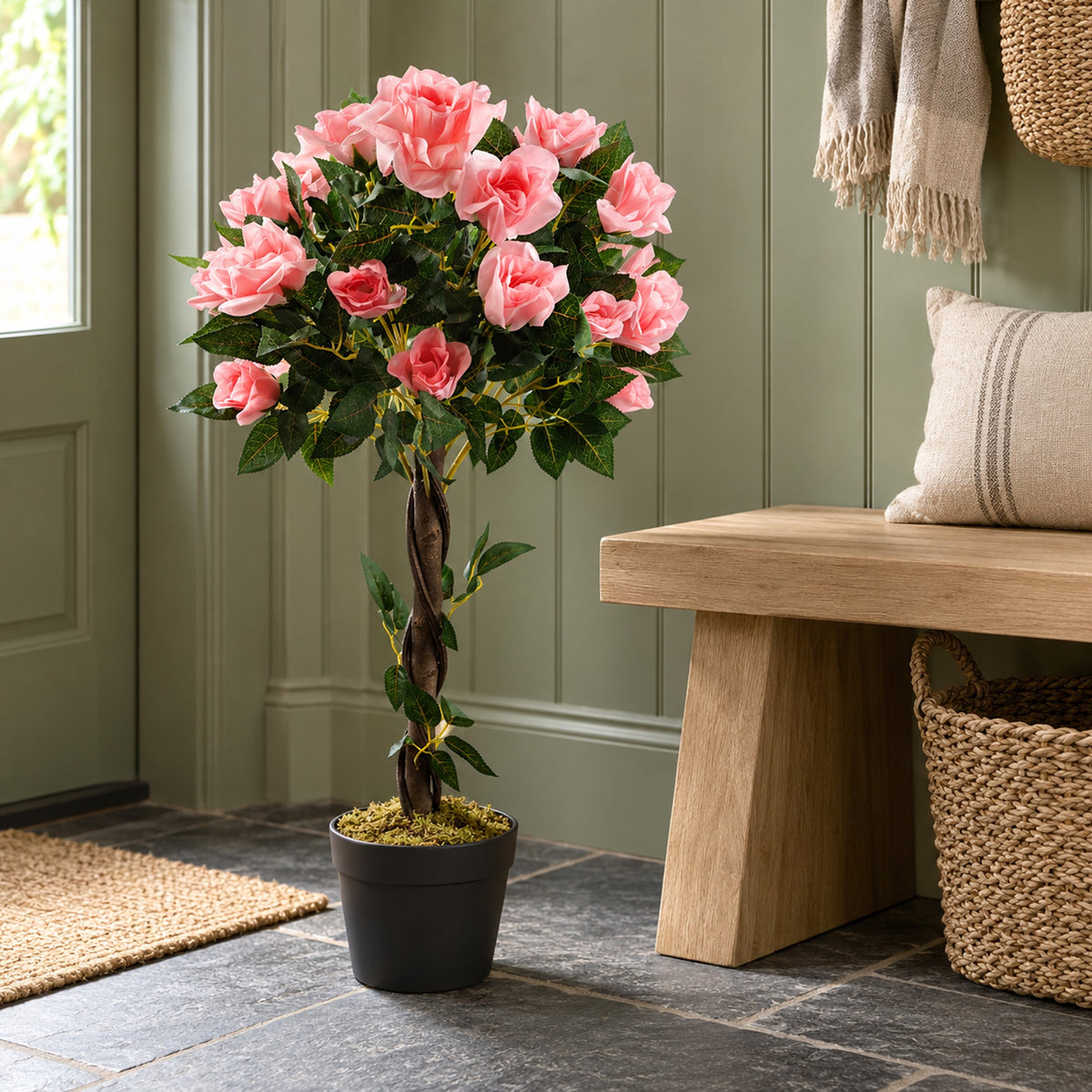 Artificial Floral Rose Tree Wedding Twisted Vine Detail 90cm (3ft)