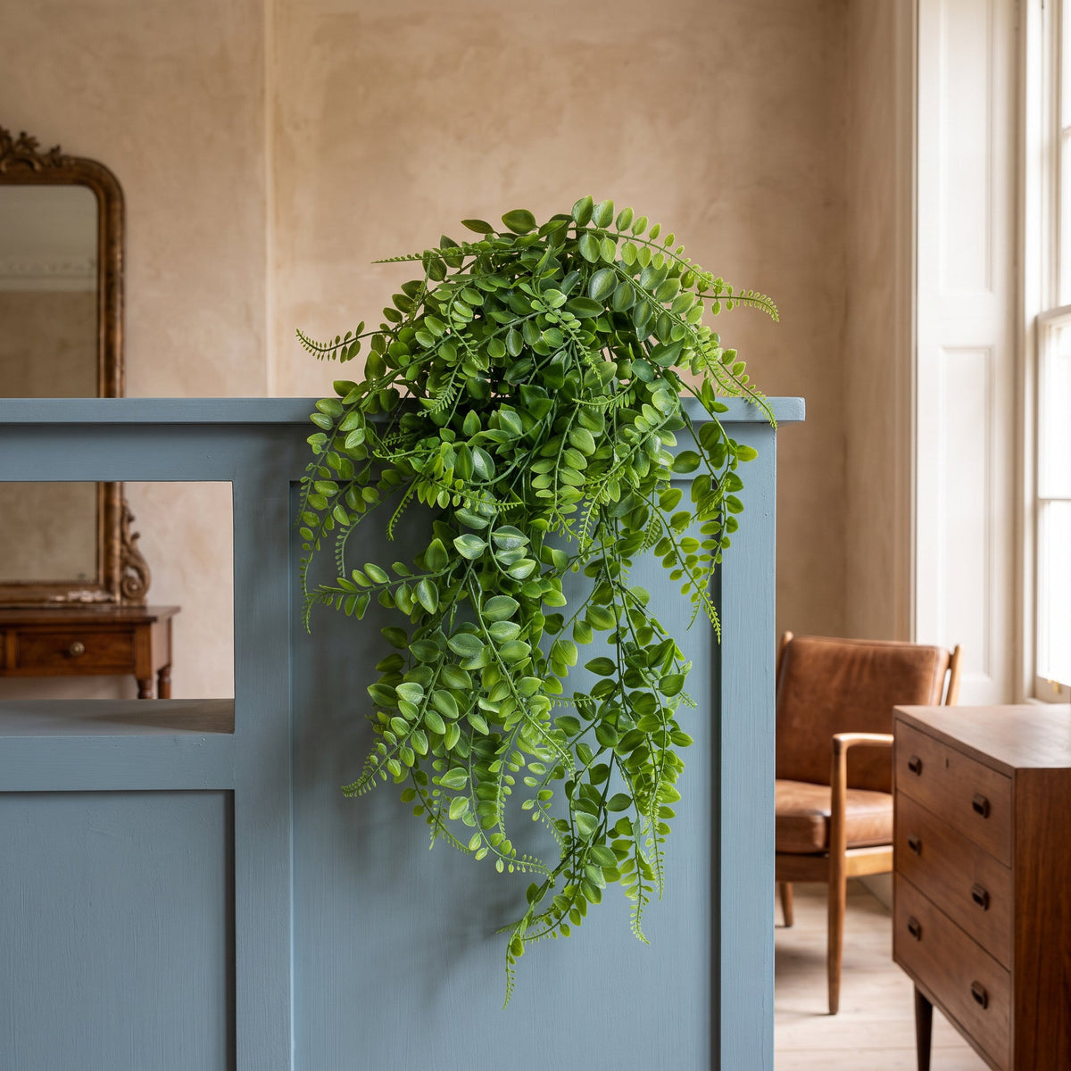 Hanging UV and Fire Resistant Artificial Green Pothos Plant 85cm