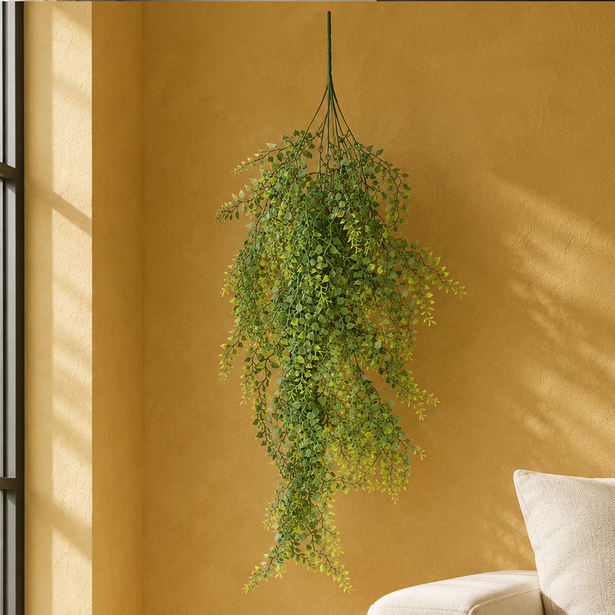 Hanging UV and Fire Resistant Artificial Trailing Button Fern Plant 82cm – image 2