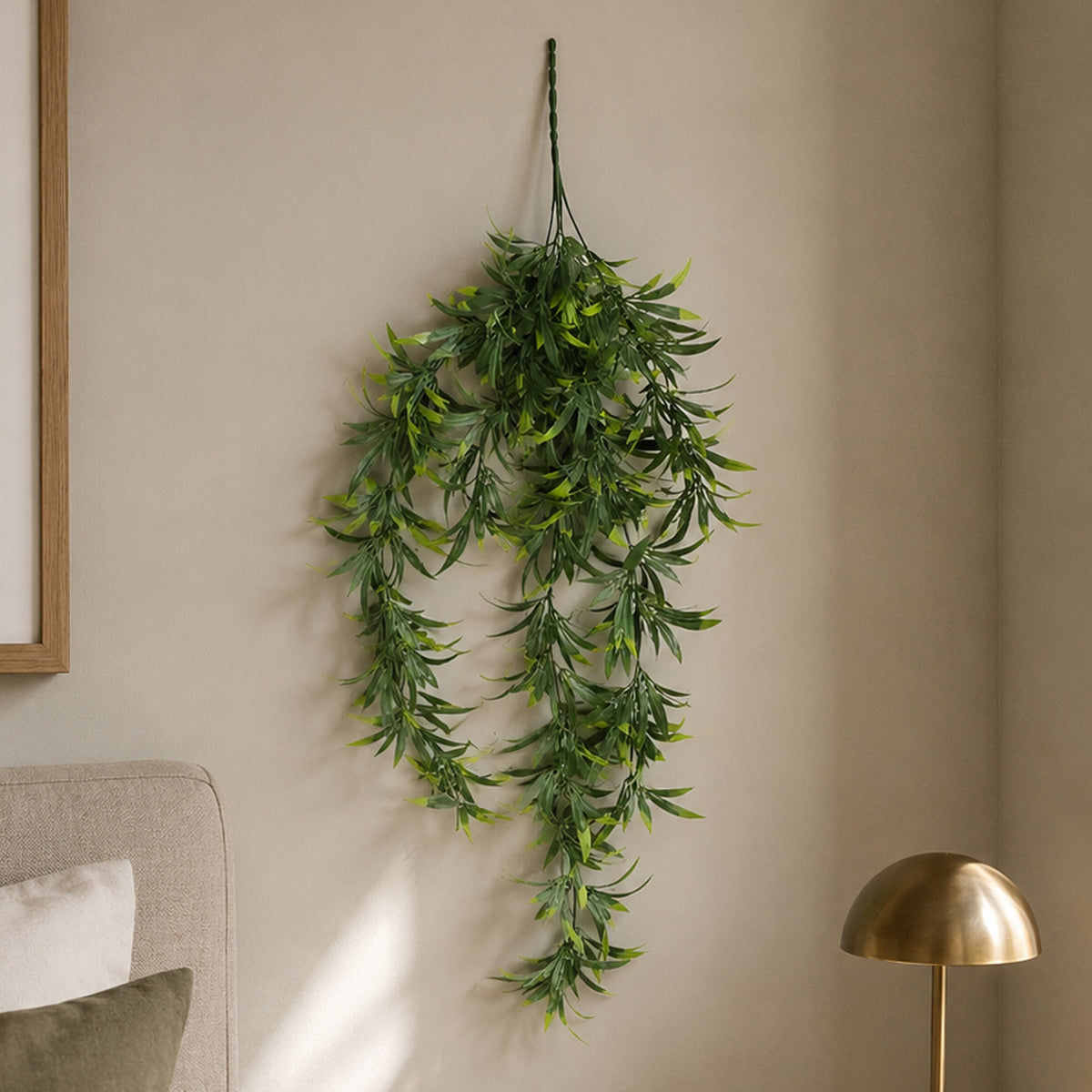 Hanging UV and Fire Resistant Artificial Fronded Thyme Plant 70cm – image 2