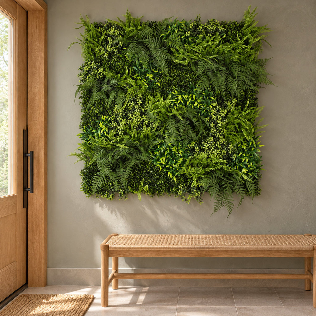 100cm Green Wall Fire Resistant Natural Fern Artificial