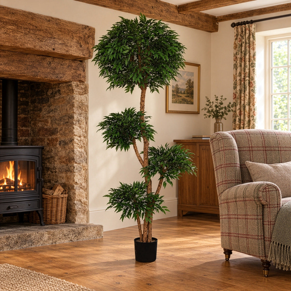 180cm Artificial Fire Retardant Ruscus Tree With 4173 Leaves