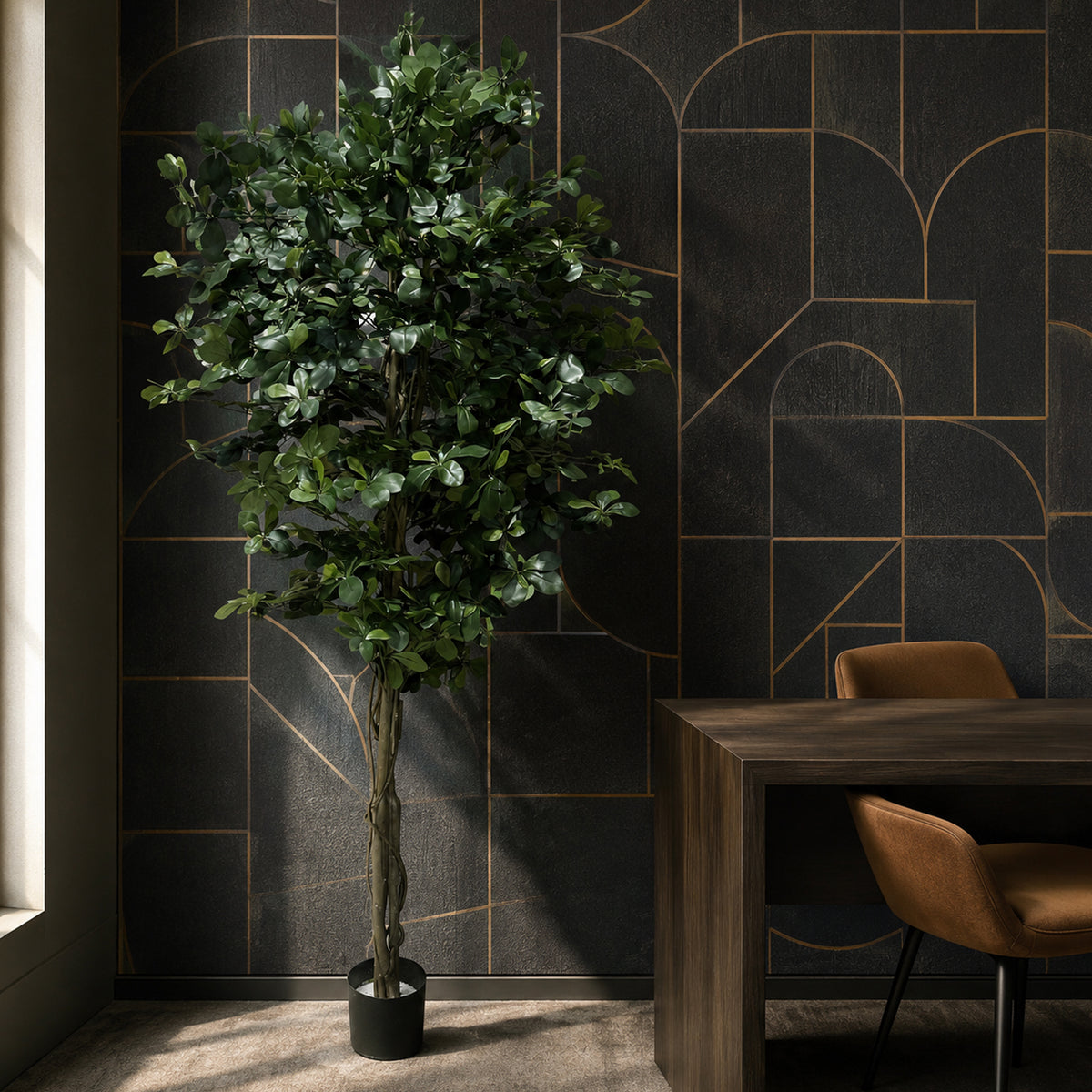180cm Artificial Fire Retardant Black Olive Tree with 2925 Leaves and Natural Trunk – image 2