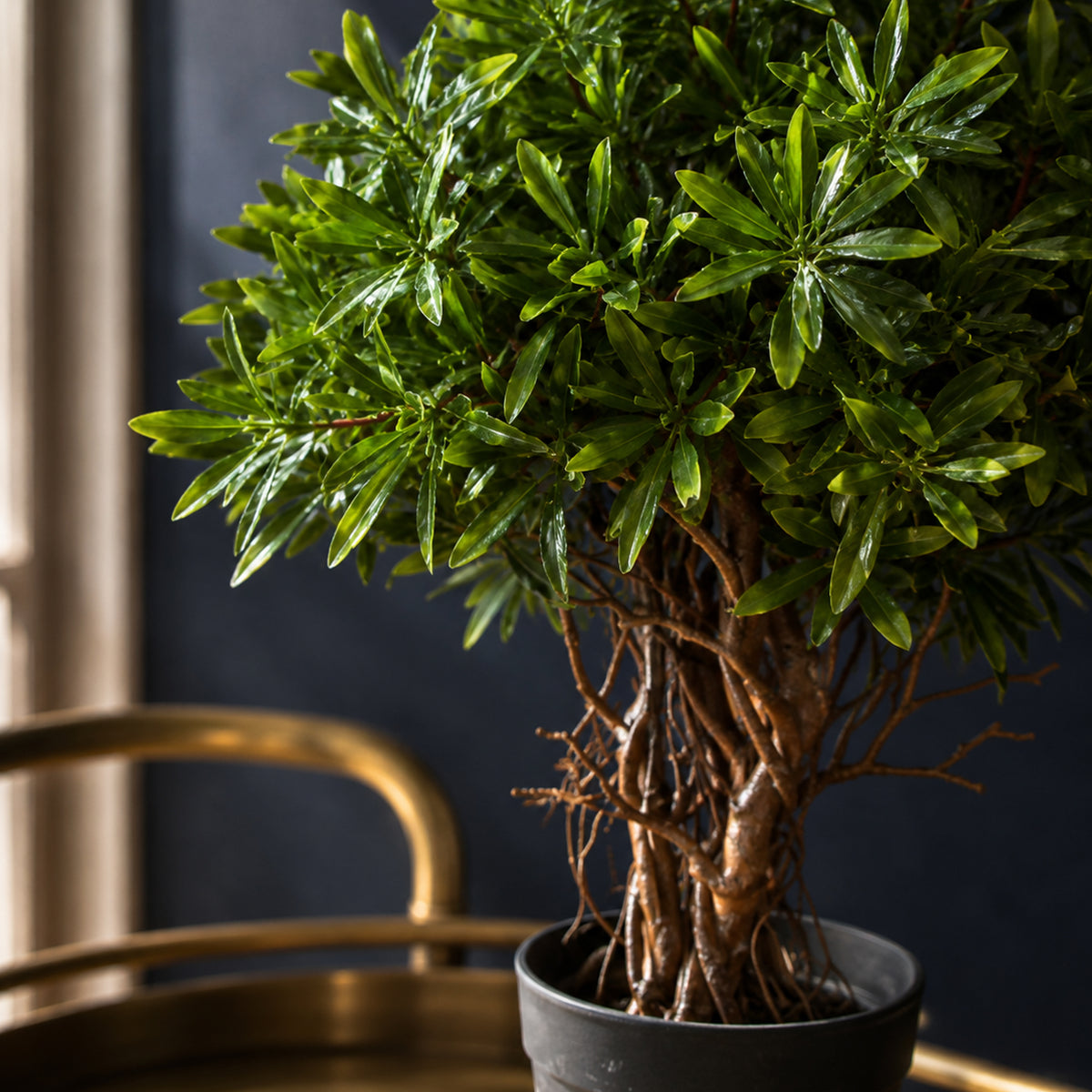45cm Artificial Fire Retardant Mini Ficus Topiary Ball Plant – image 3