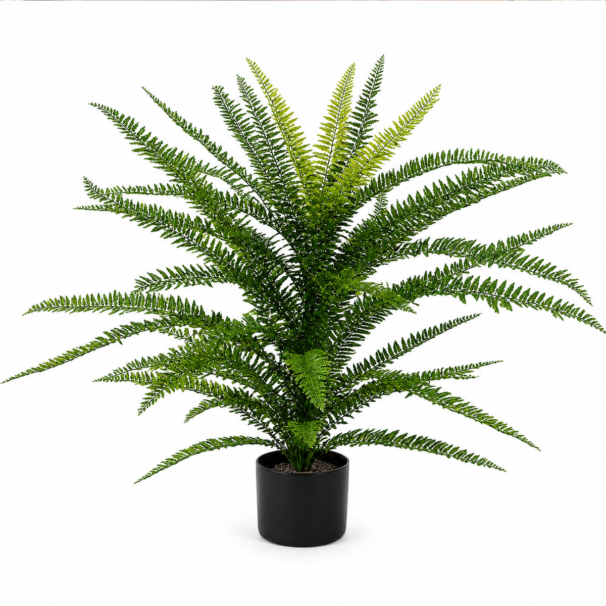 75cm Artificial Fire Retardant Plastic Boston Fern Plant with 49 Leaves – image 2