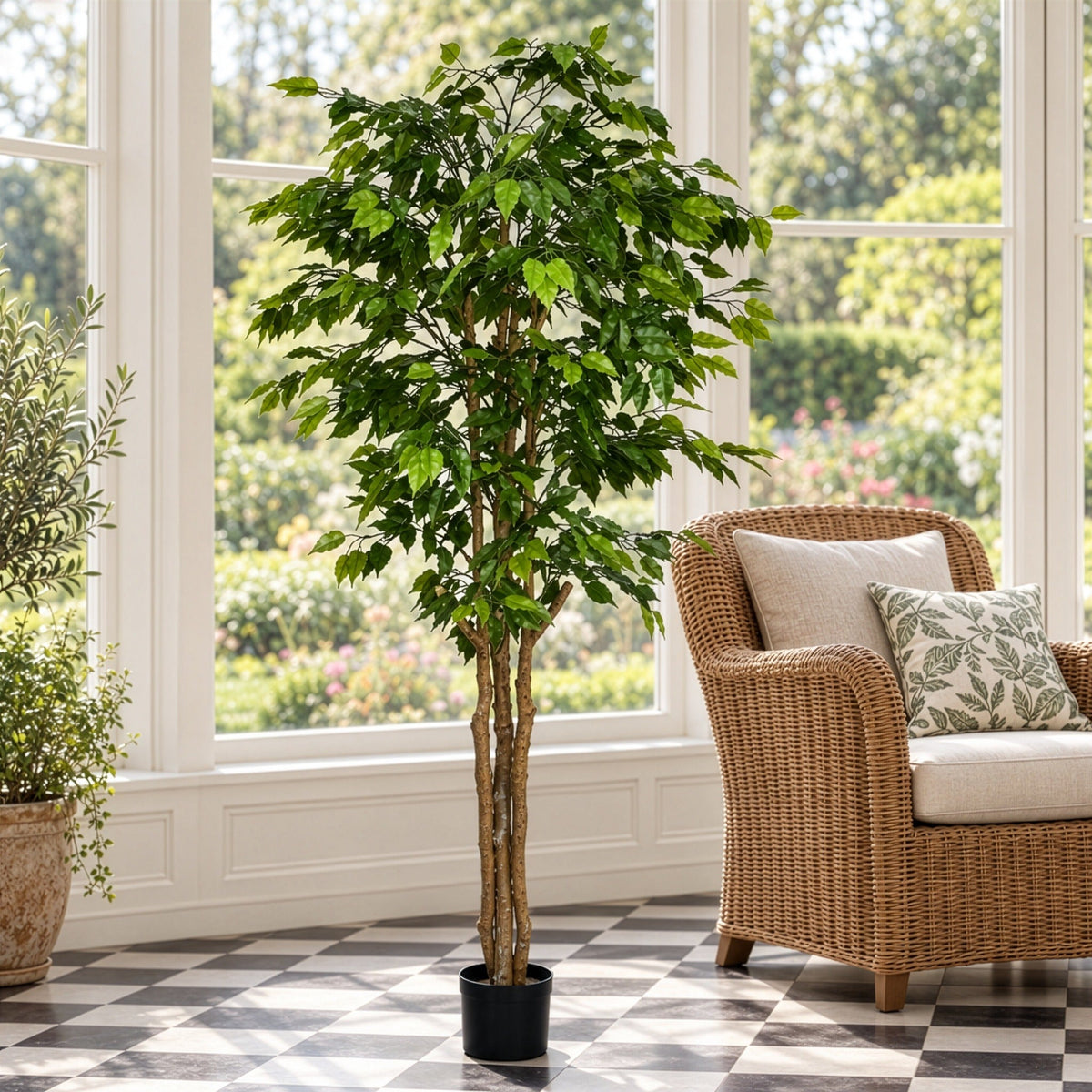 180cm Fire Retardant Artificial Retusa Ficus Tree - 1134 Leaves