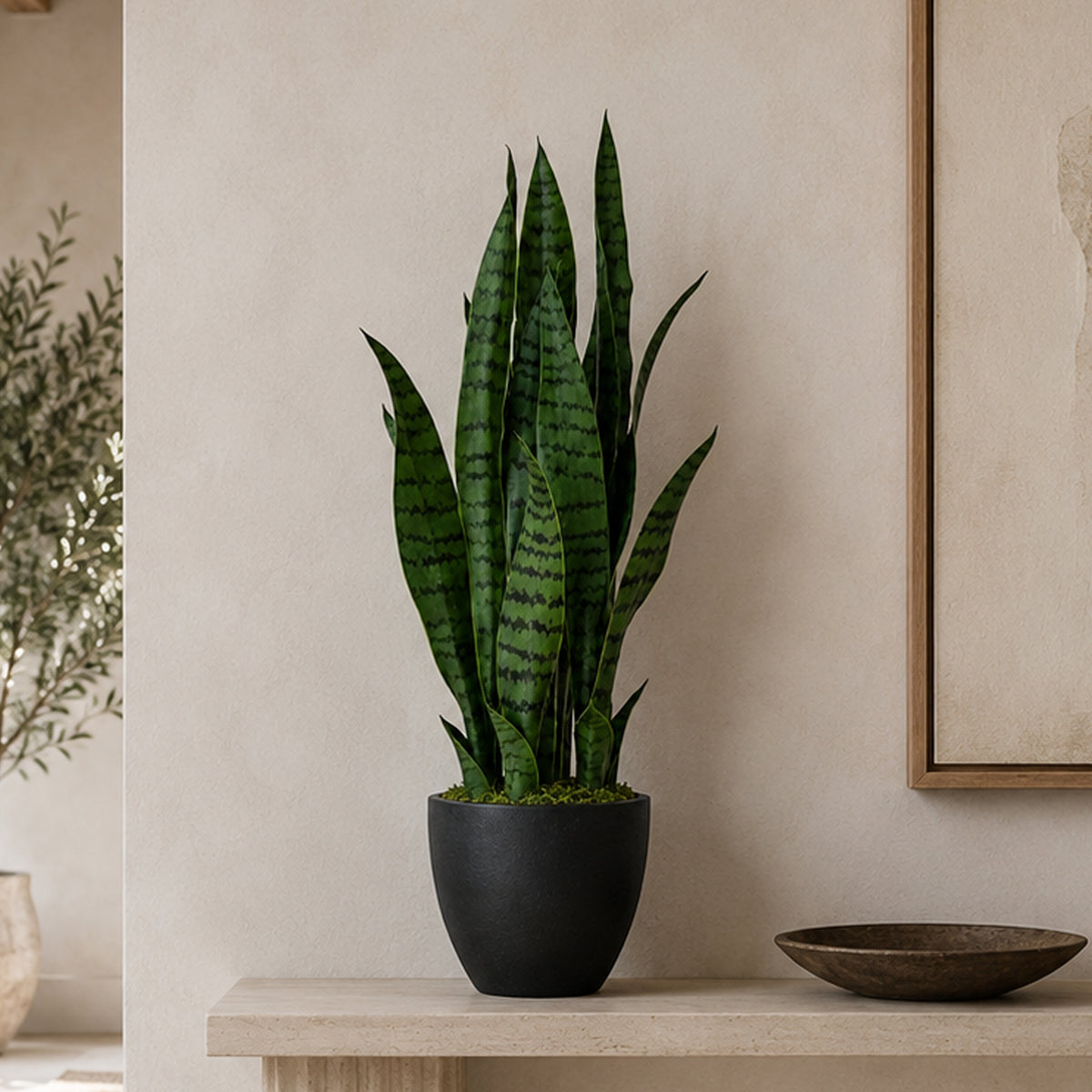 70cm Artificial Sansevieria Dark Green – image 4
