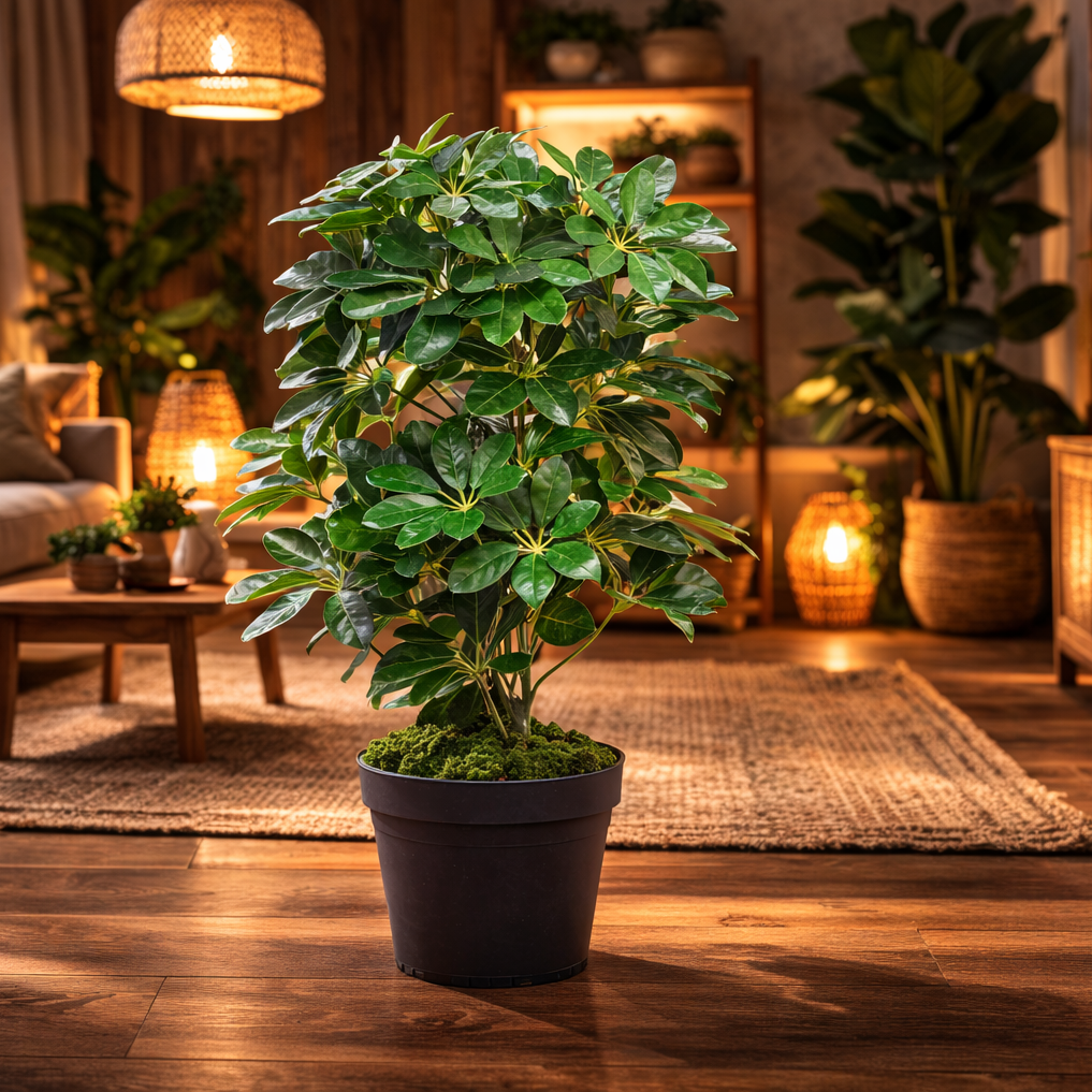 55cm Green Artificial Schefflera Arboricola Bush – image 4