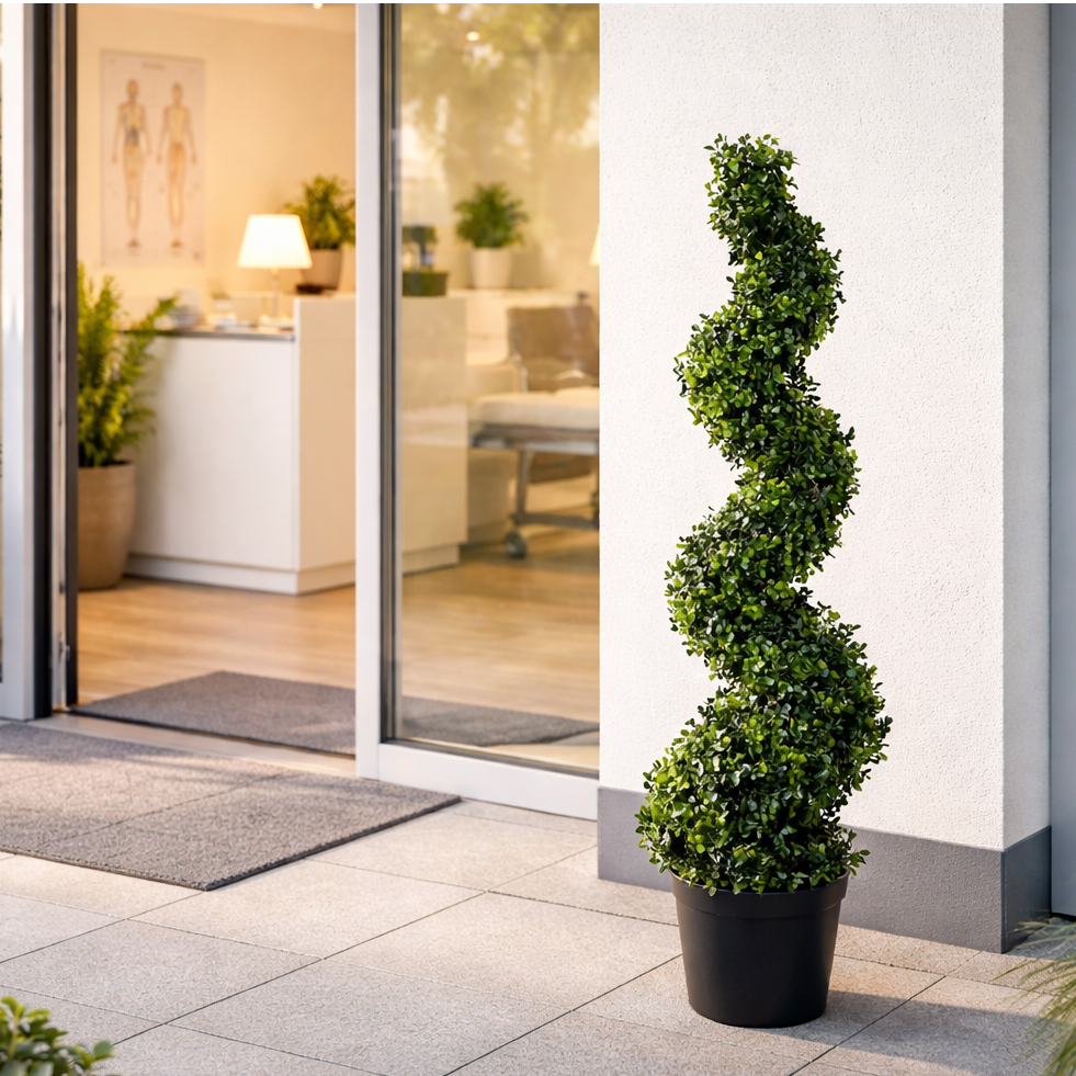 120cm Artificial Natural Boxwood Spiral Topiary – image 11