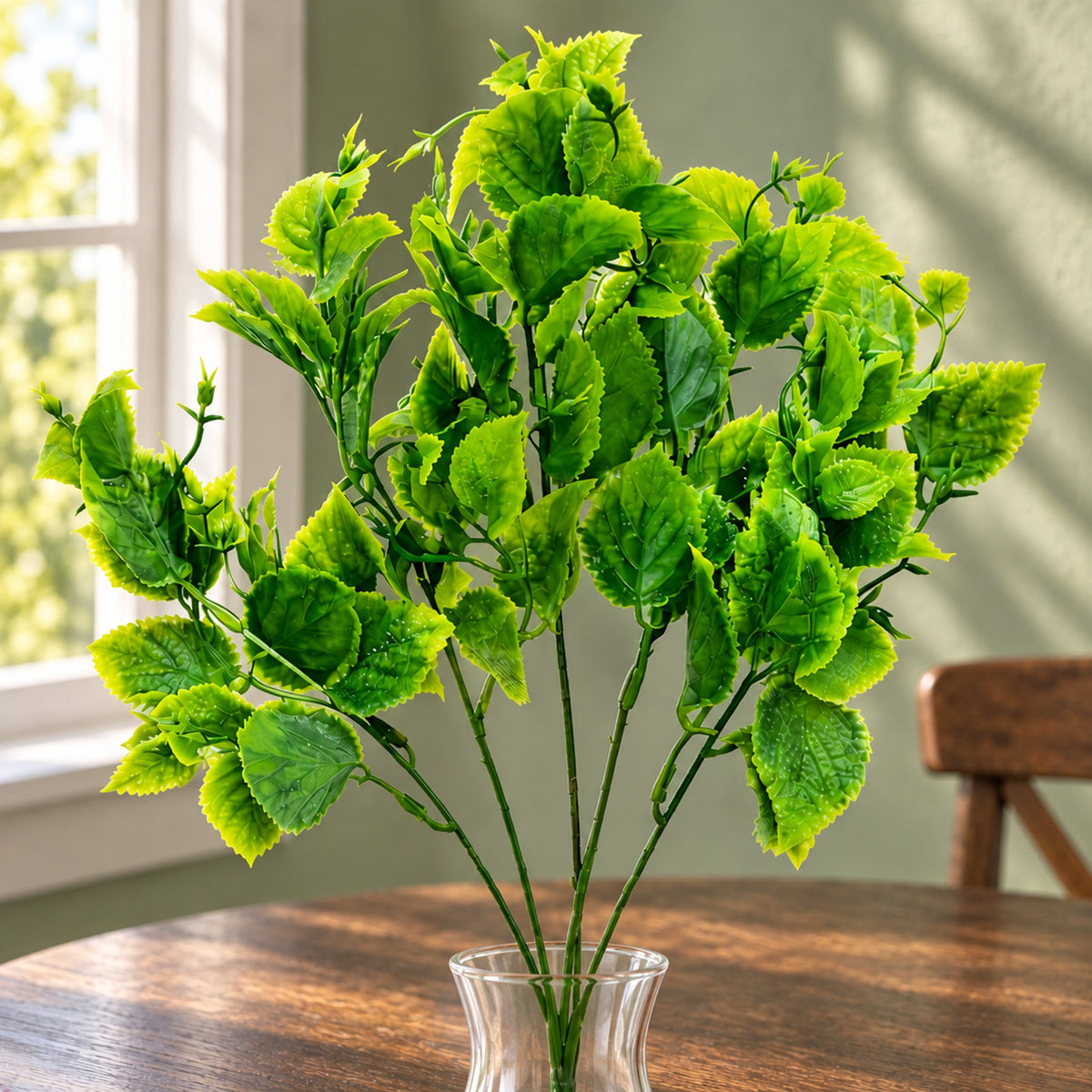 32cm Artificial Leafy Foliage Stem Plant Faux Green Decorative Fillers