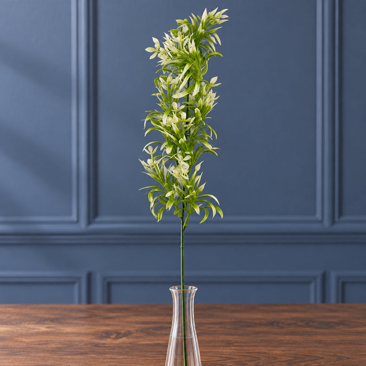 48cm Artificial White Blossom Spray Stem