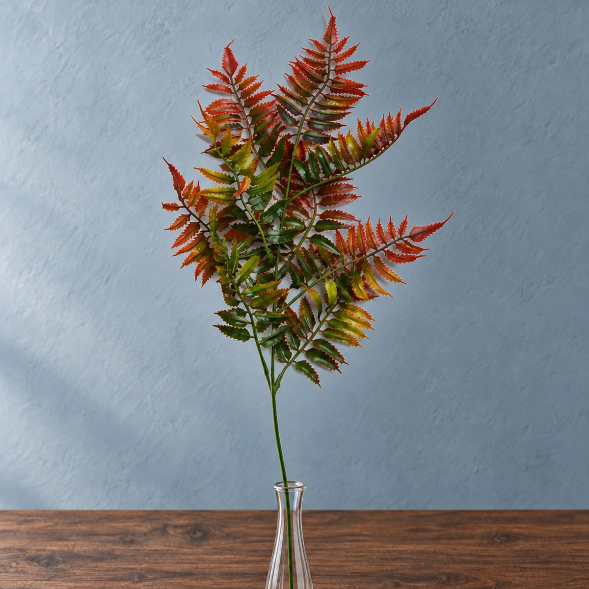 50cm Artificial Fern Spray Stem - Autumn Orange
