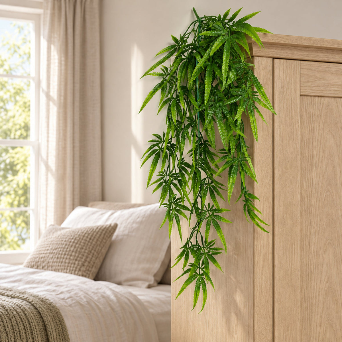 80cm Artificial Trailing Fern Leaf Plant Hanging Faux Greenery Vine