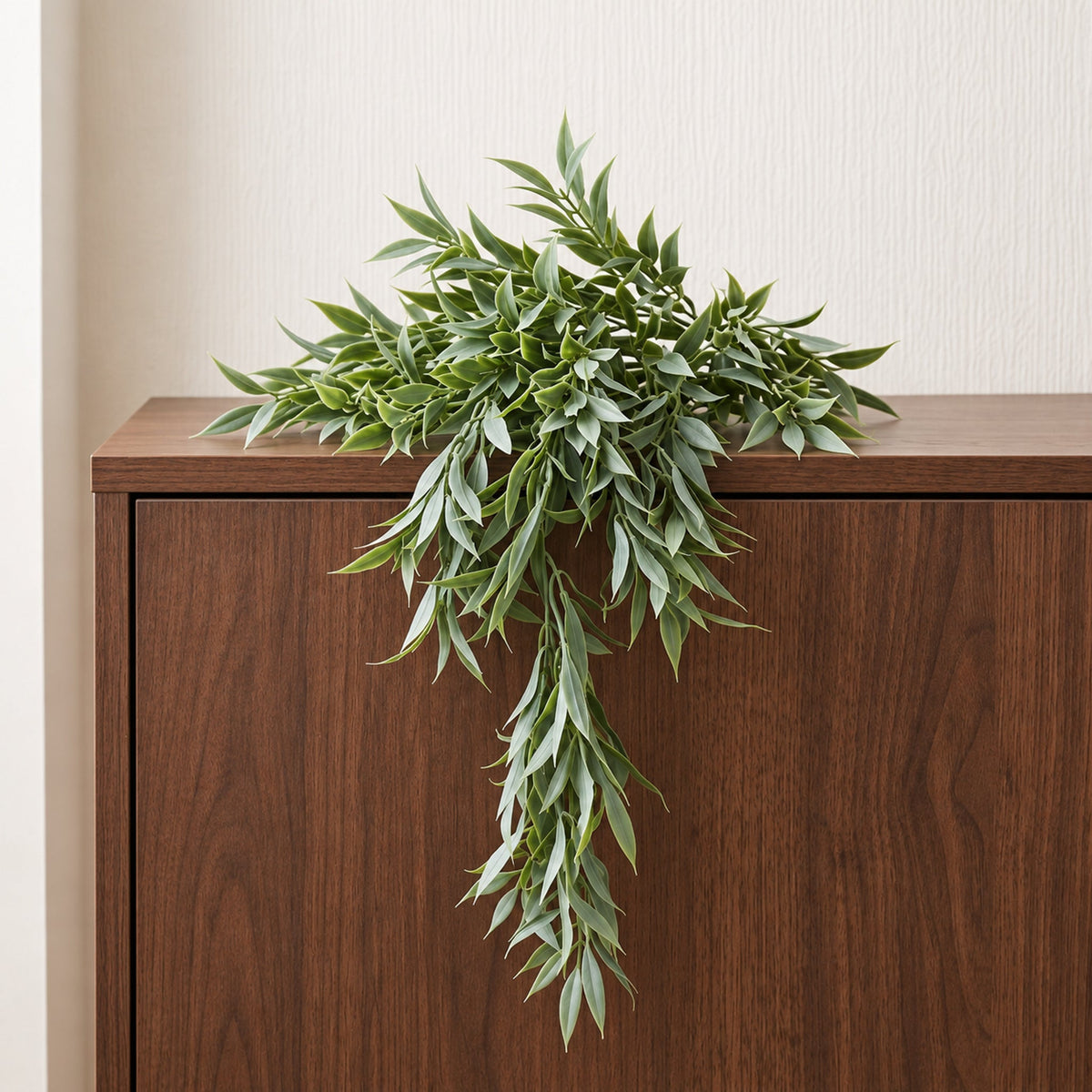 80cm Artificial Italian Ruscus Hanging Plant - Sage Green