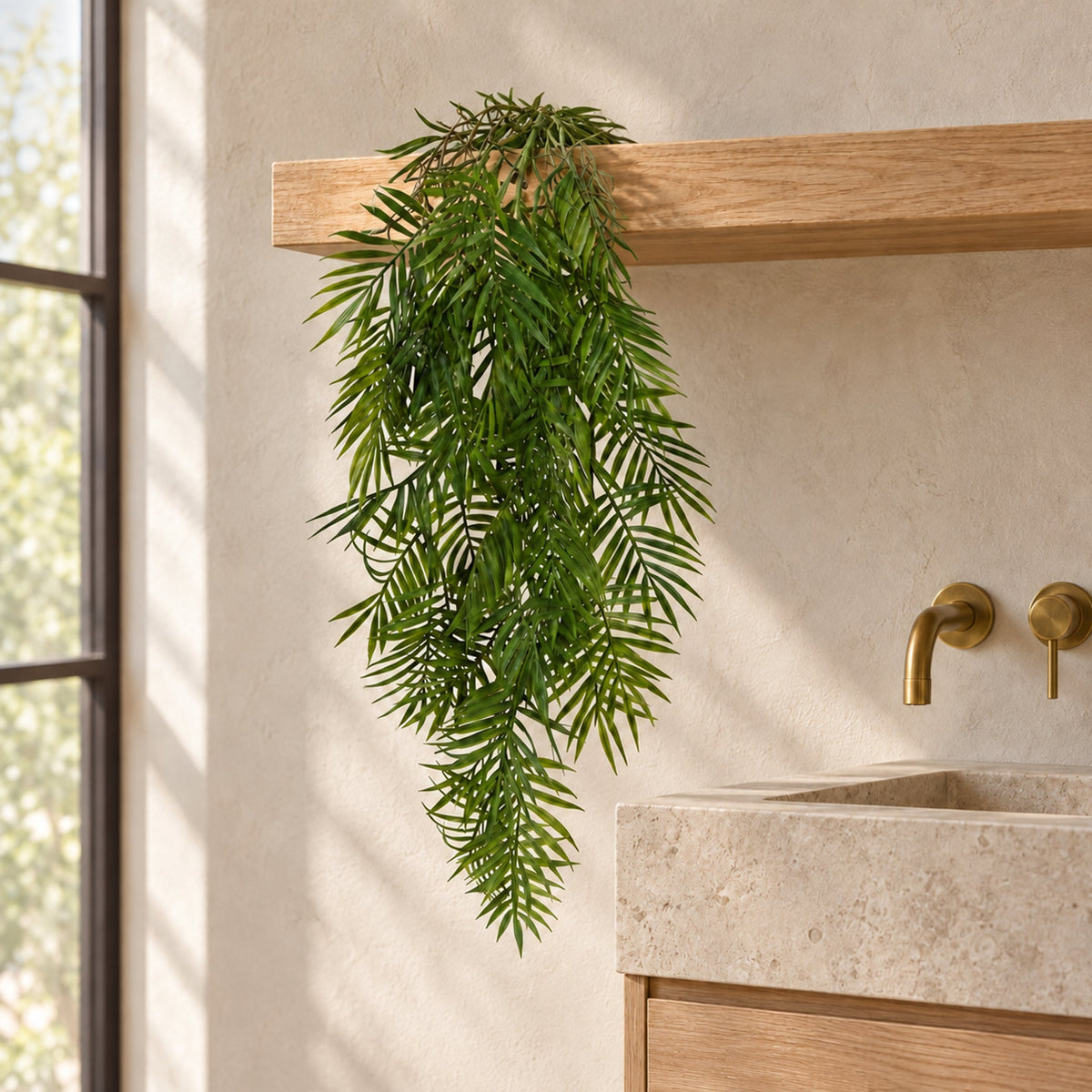 90cm Artificial Trailing Palm Fern Hanging Plant - Tropical