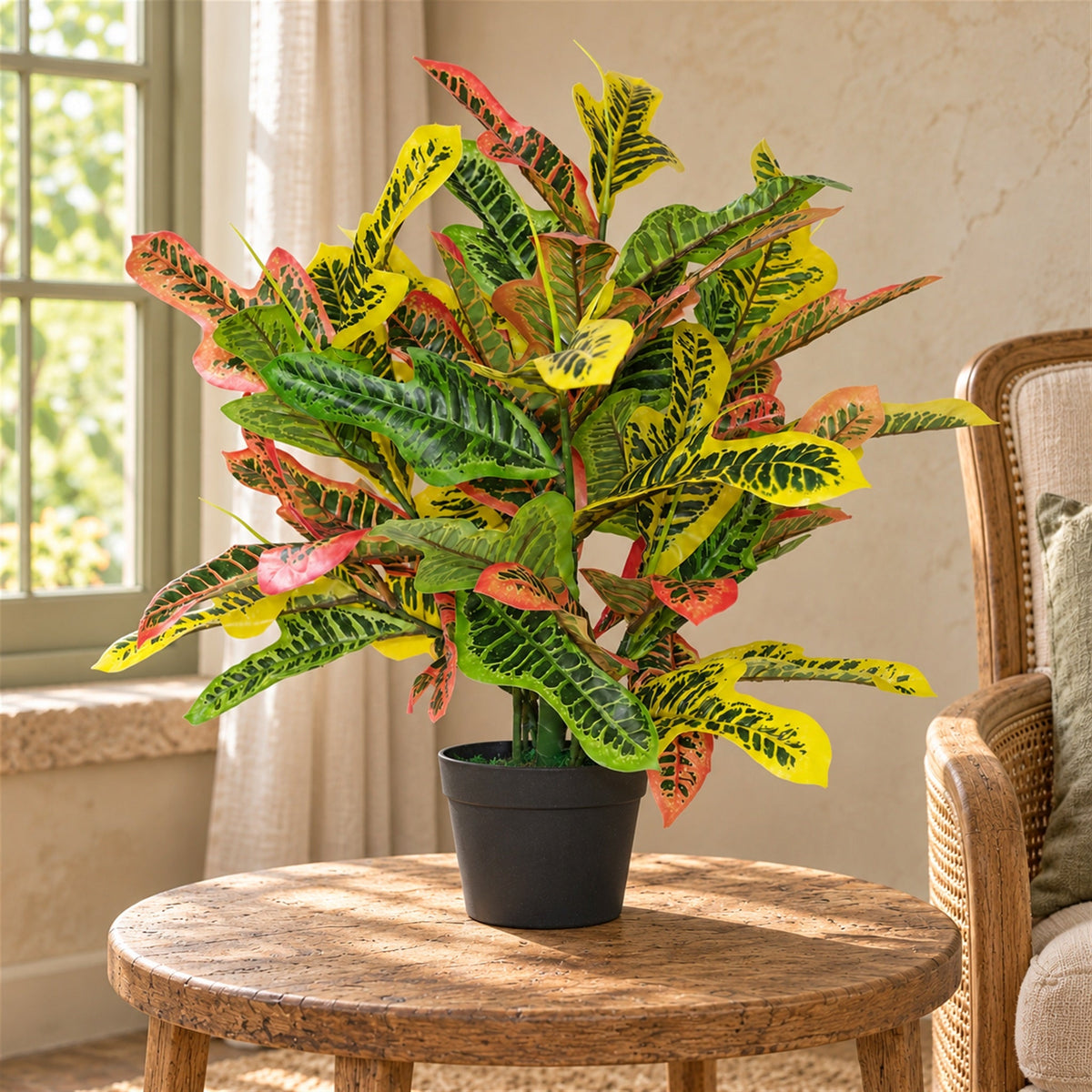 65cm Artificial Codiaeum Multicoloured House Plant