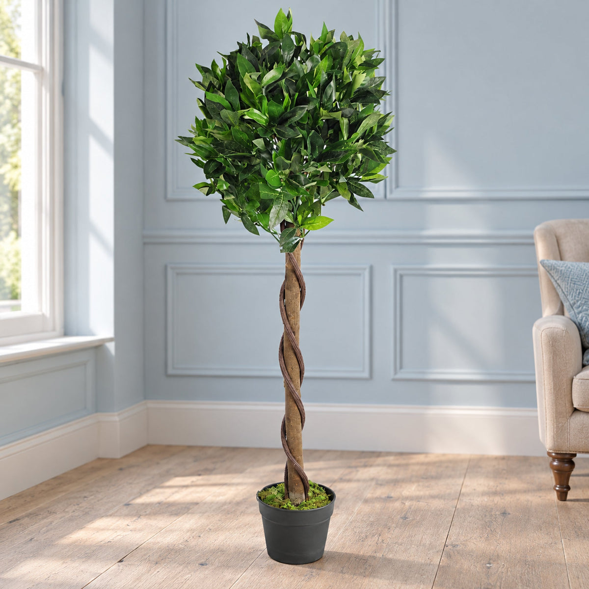 Artificial Bay Trees Natural Twist Trunk Topiary Bay Laurel Ball Tree
