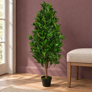 120cm (4ft) Artificial Topiary Bay Tree Pyramid Cone - Extra Large