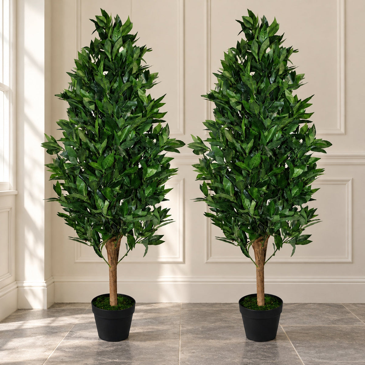 120cm (4ft) Artificial Topiary Bay Tree Pyramid Cone - Extra Large