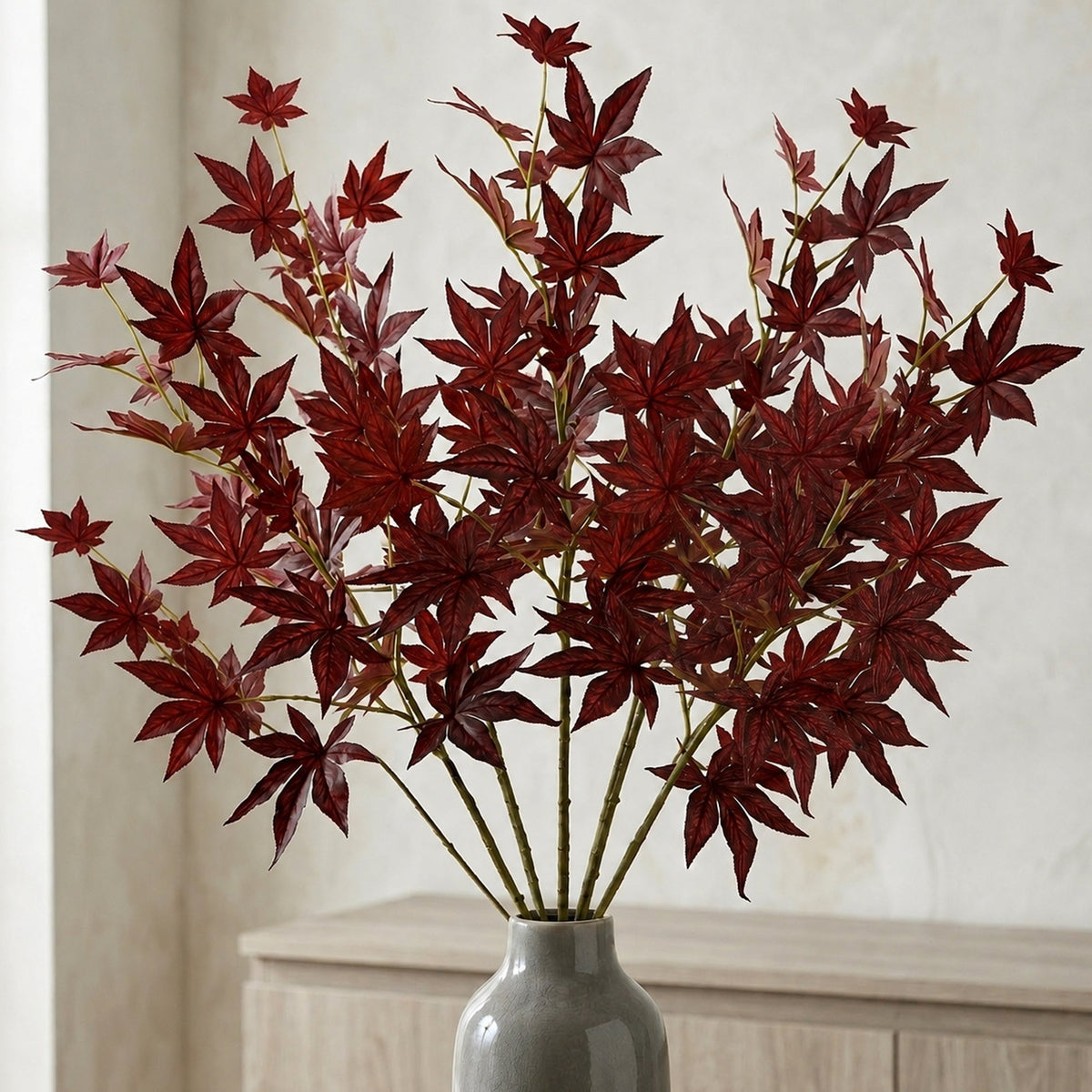 90cm Artificial Red Japanese Maple Leaf Spray