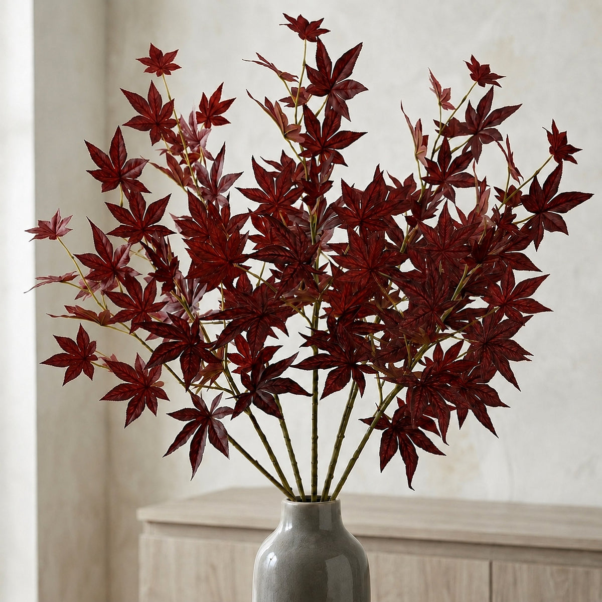 90cm Artificial Red Japanese Maple Leaf Spray