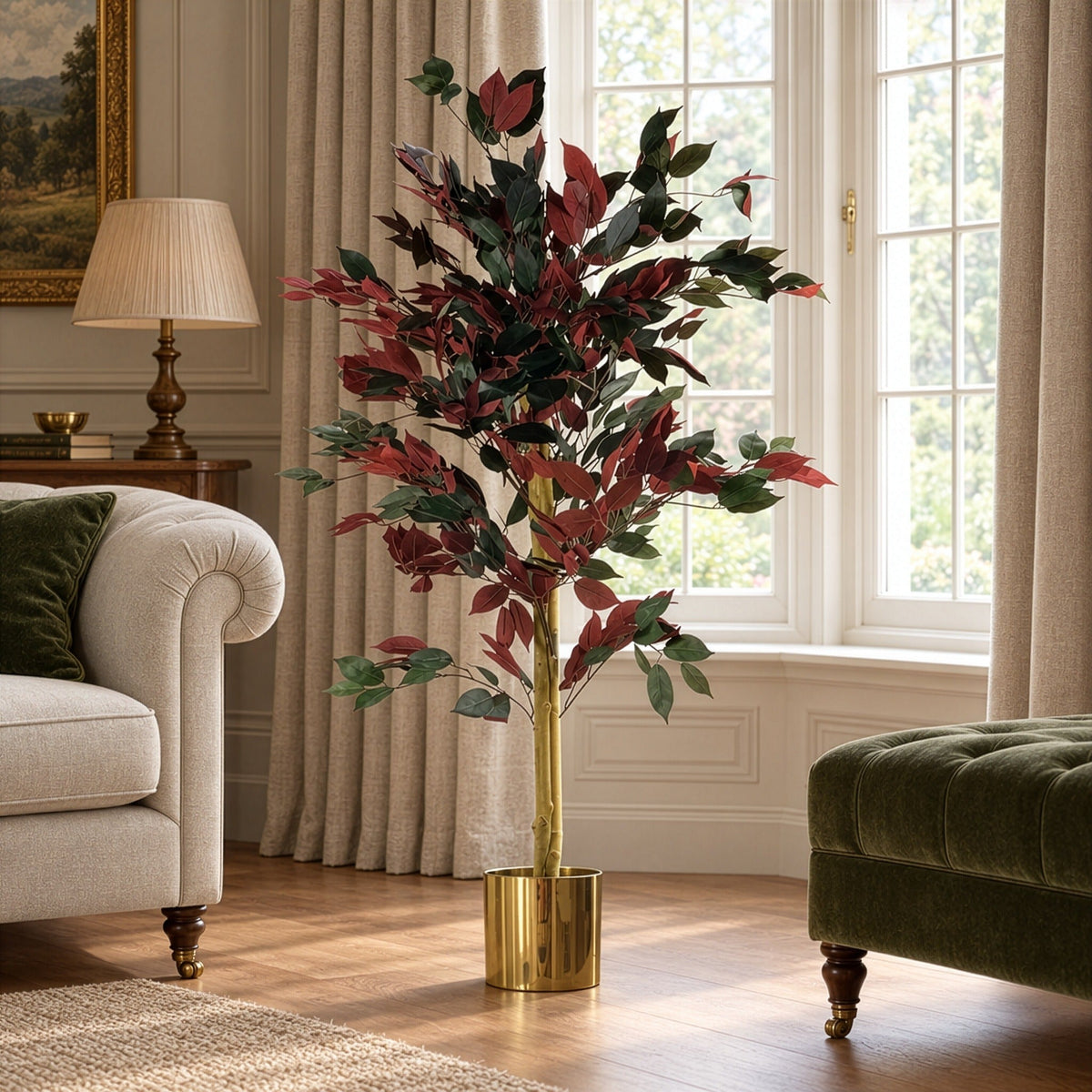 120cm Artificial Capensia Red Ficus Tree - Extra Large