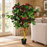 120cm Artificial Capensia Red Ficus Tree - Extra Large