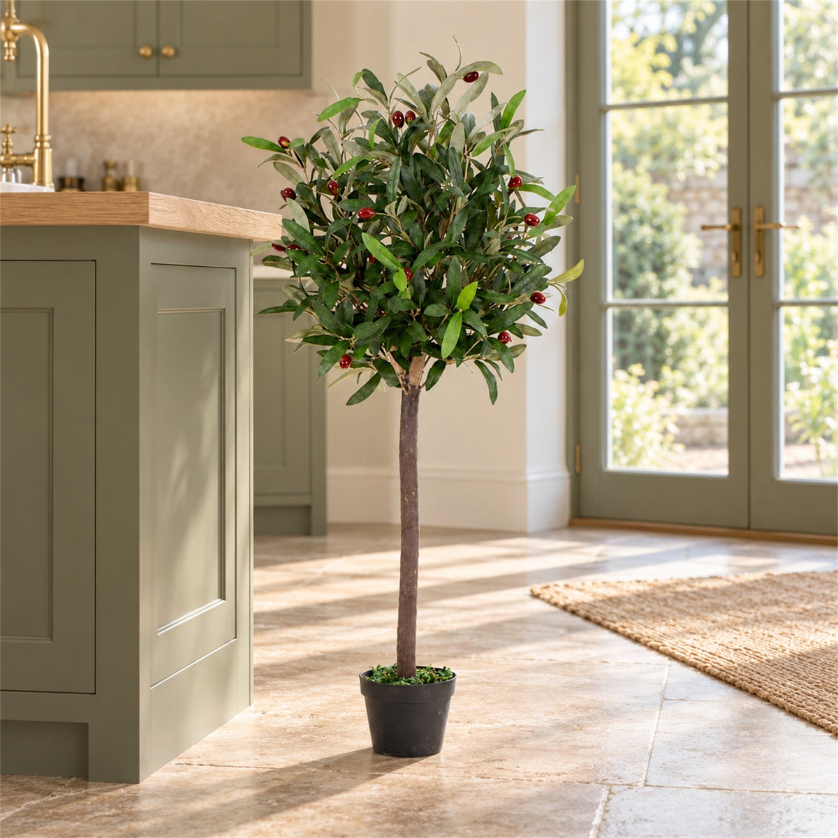 Artificial Olive Bay Style Topiary Fruit Tree