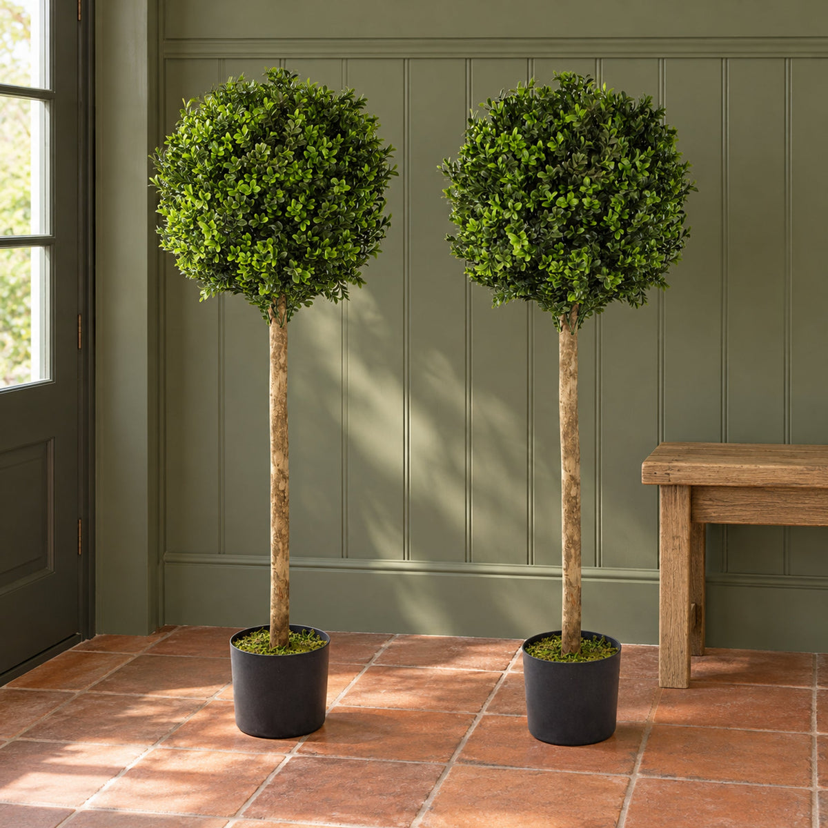 120cm (4ft) Artificial Boxwood Buxus Ball Topiary Tree