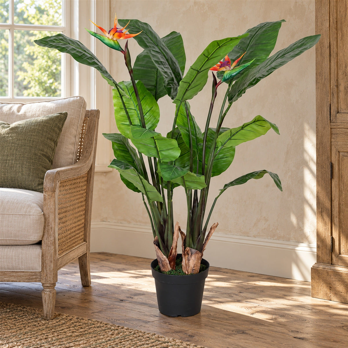 120cm Artificial Bird of Paradise Plant (Strelitzia) - Extra Large
